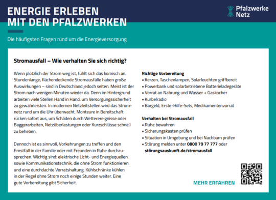 Stromausfall Amtsblatt | © Bildnachweis: © Pfalzwerke