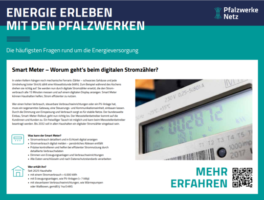 Smart Meter Amtsblatt | © Bildnachweis: © Pfalzwerke