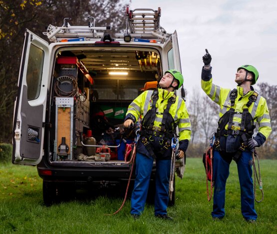 Mitarbeiter Netzteam Maxdorf im Einsatz