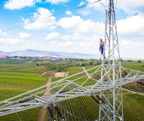 Sicht von Strommast aus über das Netzgebiet | © PWN