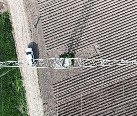 Intensivinspektion mittels Drohnen, um Hochspannungsmasten und -leitungen zu überprüfen | © Pfalzwerke