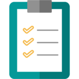 Checkliste mit Häkchen