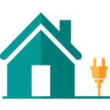 Icon Hausanschluss Haus mit Stecker-Symbol