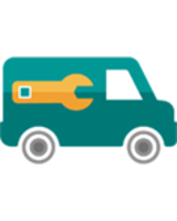Icon Installateur Sprinter mit großem Werkzeugsymbol