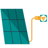 Icon Mini PV-Anlage Photovoltaikanlage wird ans Netz angeschlossen