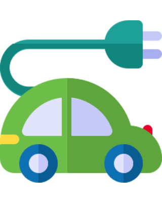 Icon E-Mobilitaet E-Auto mit Ladestecker