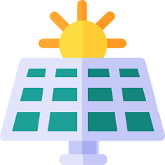 Solar-Modul mit Sonne