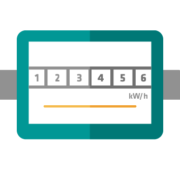 Stromzähler mit Beispiel-Zählerstand und kWh Angabe | © pwn