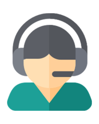 Icon Support Mensch mit Headset auf dem Kopf