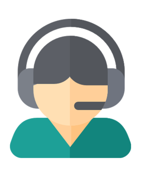 Mensch mit Headset auf dem Kopf