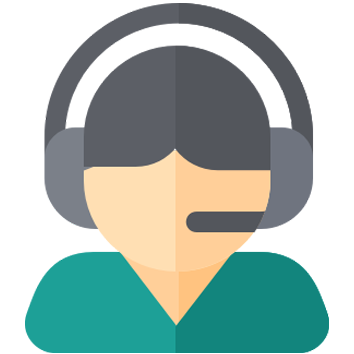 Mensch mit Headset auf dem Kopf