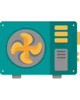 Icon Wämepumpe | © pwn Wärmepumpe Außenansicht | © pwn